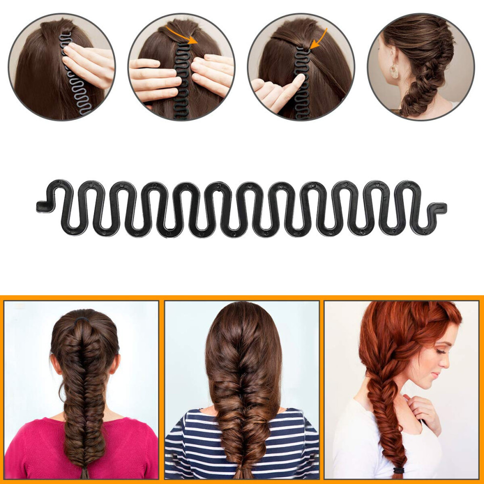 Stylish Hair Bun Maker Set, Reusable Hair Styling Tools with Elastic Bands for All-Day Hair Hold and Lazy Curlers, Perfect for DIY Hairstyles and