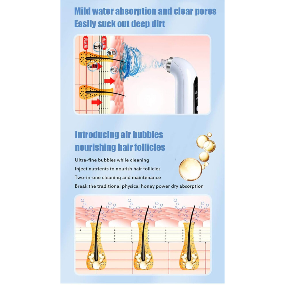 Blackhead Remover Vacuum, Deep Cleansing Facial Pore Vacuum With 6 Probes For All Skin Types, Adjustable Suction Levels, And Microbubble Technology,