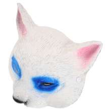3Stk Realistische Katzenmaske Weiß PU Halbgesicht Für Tierkostüm