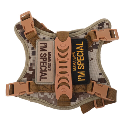 4Pcs Escape Proof Harness and Leash Adjustable Khaki Vest