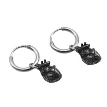 Boucles d'oreilles pendantes en forme de cœur, en acier titane,