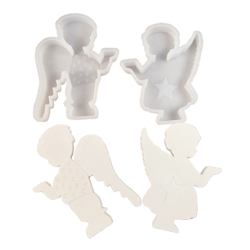 1Pair Candle Holder Mold Candelabrum Mold Angel Candlestick