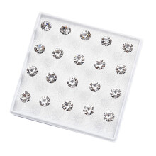 Boucle d'oreille anti-allergie avec dos en résine souple,-Blanc