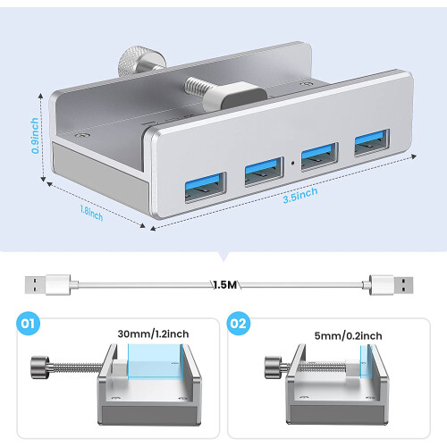 Διανομέας USB με δυνατότητα σύσφιξης για την άκρη της οθόνης, μετάδοση δεδομένων 1