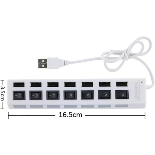 Υψηλής ταχύτητας USB2.0 Hub, συμπαγής συσκευή plug and play με μπλε ενδεικτικές λυχνίες LED 2