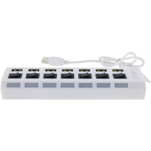 Ultieme USB 2.0-hub voor meerdere apparaten, snelle gegevensoverdracht van 480 Mbps met aparte schakelaars en aan/uit-indicator, compatibiliteit