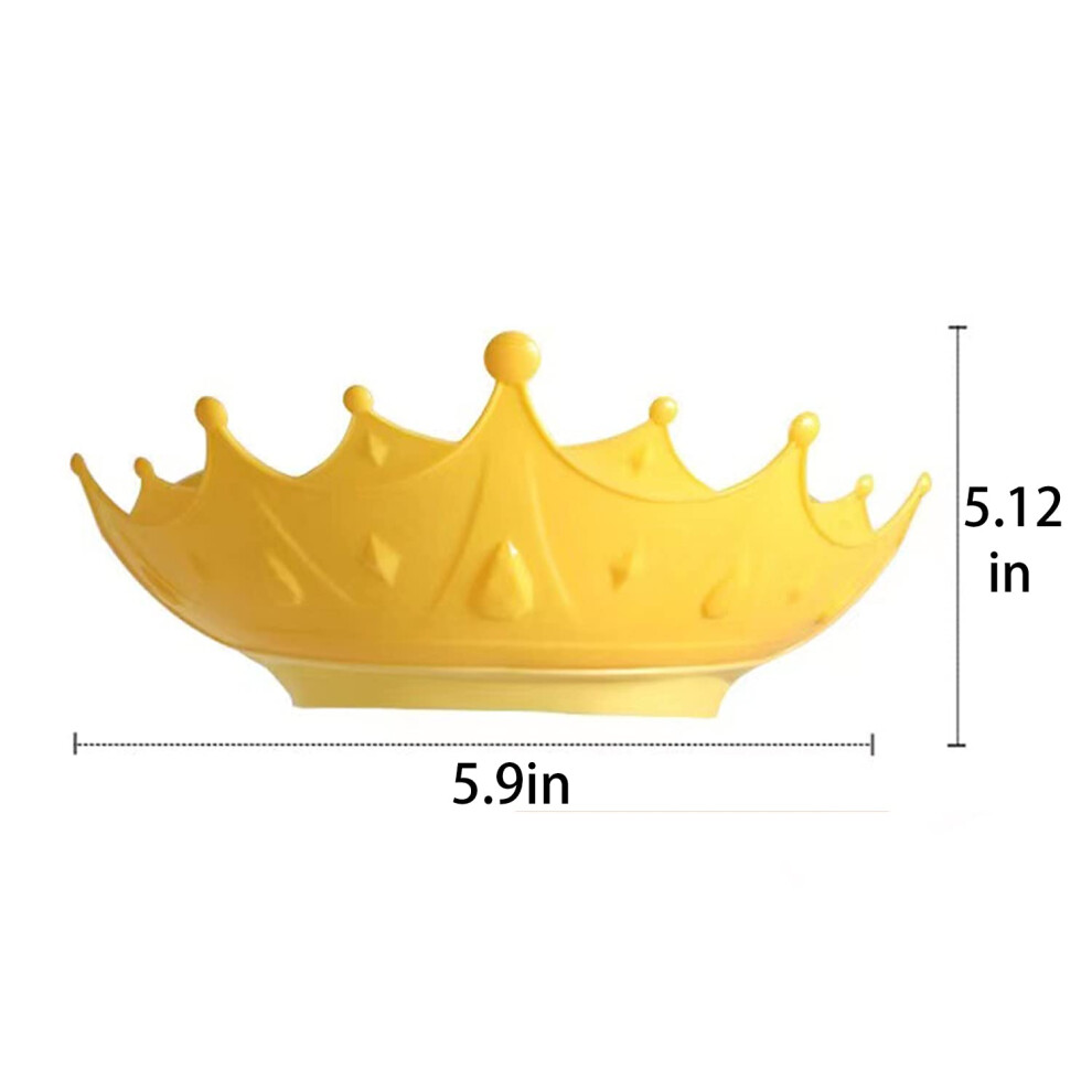 Baby Bath Visor, Waterproof Shower Cap With Adjustable Silicone Band For Eye And Ear Protection, Cute Crown Design