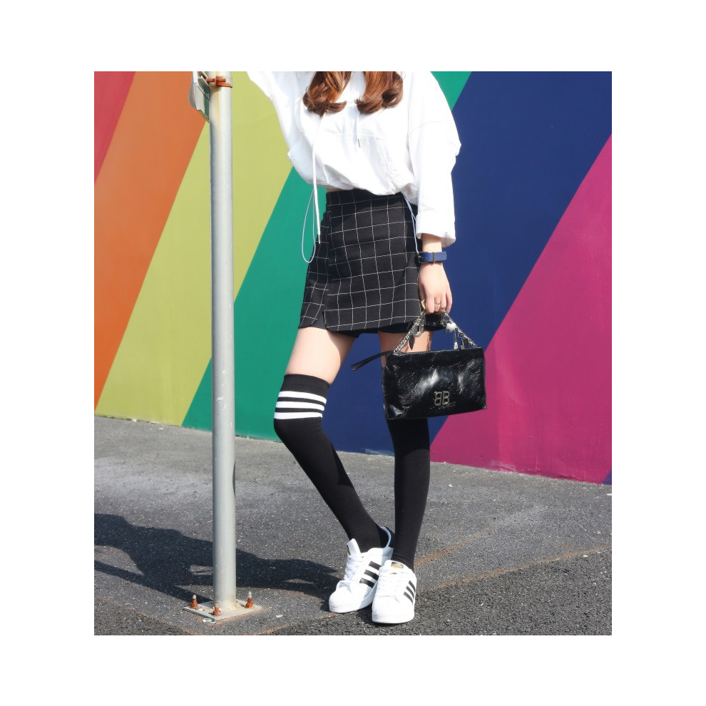 Long Knee High Stockings, Thigh High Socks for Women with Breathable Fabric Soft Over The Knee Socks, Striped Leg Warmers with Stretchy Fit Cotton