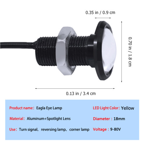 10St Gele Auto Accessoire Lamp Aluminiumlegering Duurzaam 1