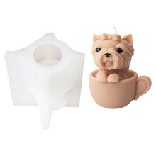 Silicone Candle Mold Craft Mold Cute Animal-Bow Tie Cup Puppy