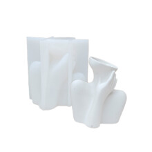 Corps humain Pots de fleurs Silicone moule béton plâtre-Blanc