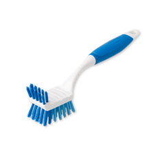 Versatile Dish Scrubber with Solid Scraper, Ergonomic Non-Slip Grip for Safe Cleaning of Non-Stick Surfaces, Sturdy Nylon Bristles for Thorough
