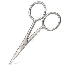Surgical Grade Stainless Steel, Straight Slim Blade Precision Scissors, Sterile For Professional Grooming, Eyebrow And Facial Hair Trimming, Includes