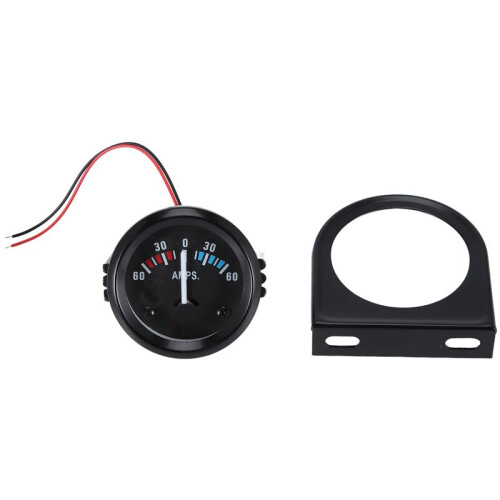 2 Polegadas 52mm 12V Car LED Pointer Auto Boat AMP Meter Medidor Medidor 60-0-60 AMP Preto