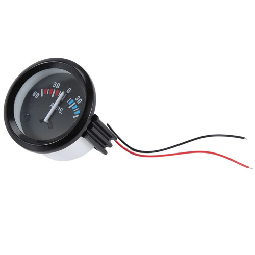 2 Polegadas 52mm 12V Car LED Pointer Auto Boat AMP Meter Medidor Medidor 60-0-60 AMP Preto 1