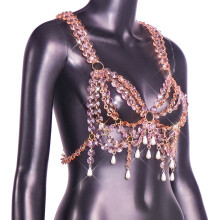 Handmade Geometric Cutout Chest Straps Fashionable Sexy Beading