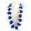 Collier élégant avec ruban de fleurs pour remise-Blanc et bleu 1
