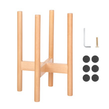 Supporto per piante regolabile in larghezza per patio e balcone, supporto per piante in legno per interni con materiale di alta qualità, struttura