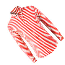 Camicia da uomo a righe rosse con collo alla button-down, taglia L, misto cotone, uso quotidiano