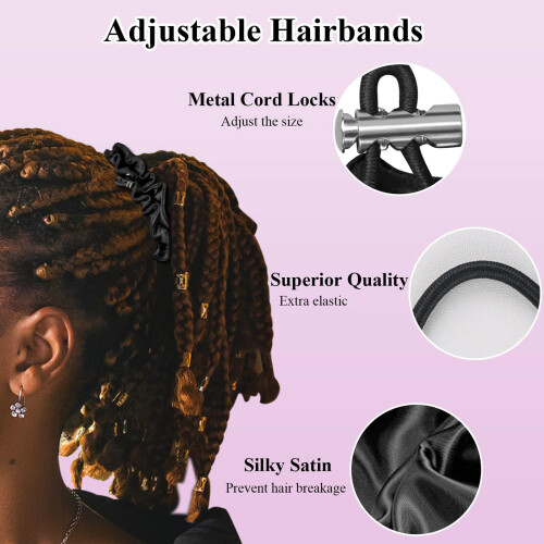 Luxurious Satins Hair Scrunchies 3 Pack Adjustable Size Silk 1