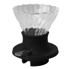 Reusable Steel & Borosilicate Glass Pour Over Coffee Dripper, 9.5cm