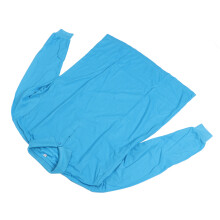 T-shirt da lavoro a manica lunga in blu pavone, con bottoni, taglia XXXL, in cotone misto