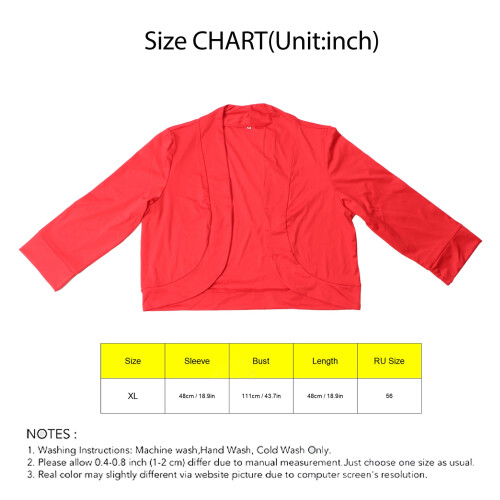 Damen Kurze Basic Anzugjacke XL Rot 3/4 Ärmel Schlank Passend Herbst Winter 1