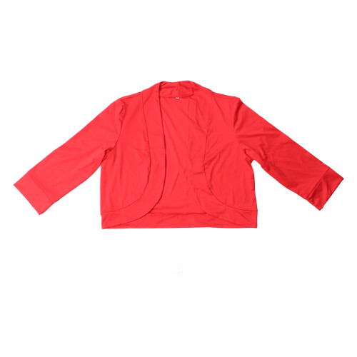 Damen Kurze Basic Anzugjacke XL Rot 3/4 Ärmel Schlank Passend Herbst Winter 2