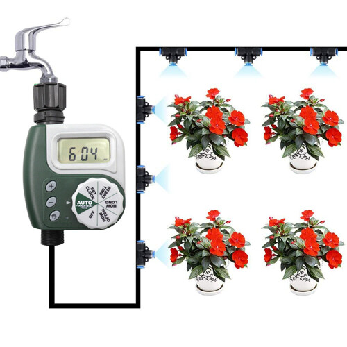 Digital Sprinkler Timer for Garden Hose, Automatic Watering System with Rain Delay, Programmable Water Timer, Battery Powered Hose Timer for Multi-Sce 1