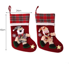 Joyful Christmas Stockings, 3D Santa Snowman Reindeer Polar Bear Pattern, Bring Festive Spirit To Your Family Holiday Party, Adorn With Rustic
