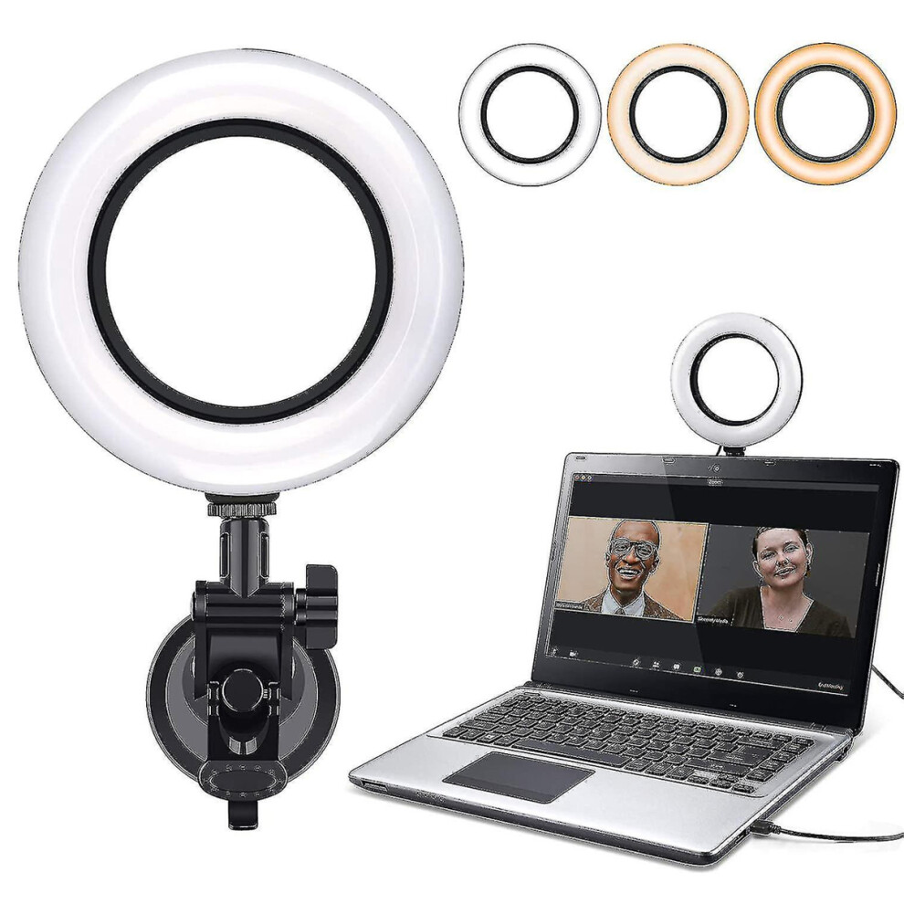 Compact Ring For Webcam & Desktop, Video Ing With Adjustable Brightness & Color Temperature, Upgrade Stickiness For Secure Light 9173940389137