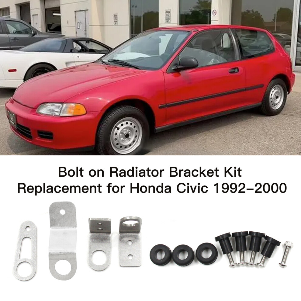 Stainless Steel Bolt On Radiator Bracket Kit For Honda Civic 1992-2000 4971369290622