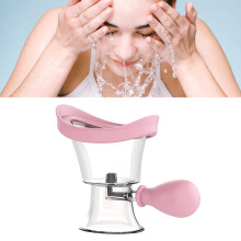Pinkes Silikon-Augenspülbecher, ergonomischer manueller Druckspüler-Reiniger