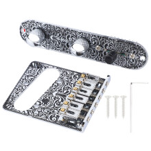 Verstellbarer Saitenhalter mit dekorativem Musterdesign für Telecaster-E-Gitarren