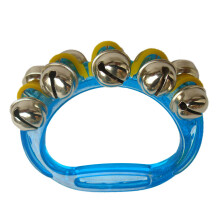 Braccialetti e cavigliere in plastica blu per bambini con campanelli, giocattolo musicale a percussione