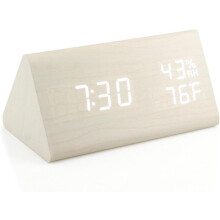 Multi-Functional Wooden Alarm Clock With Adjustable Brightness, Elegant Modern Design, Temperature & Humidity Detect, Perfect For Nightstands, Des