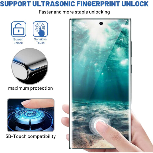 Πλήρης κάλυψη 3D για Samsung Galaxy S22Ultra 6.8", υποστηρίζει ξεκλείδωμα με δακτυλικό 2