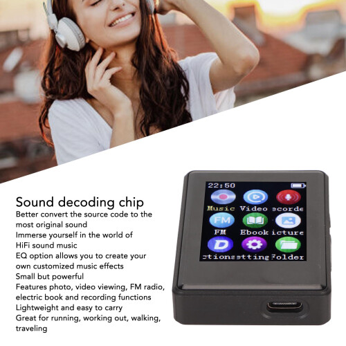 Portable Bluetooth MP3 Player 1.77" Screen 8GB, Black 2