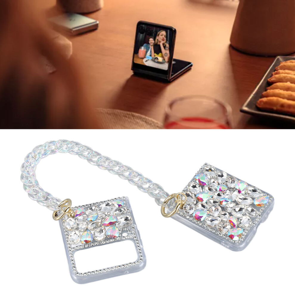 Glitter Chain Flip Case For Z Flip 4 Â Sparkle Pc Cover, Easy Install 3291369293760