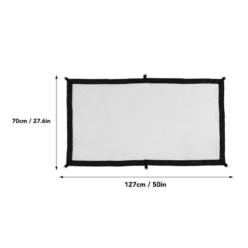 60-inch HD Foldable Polyester Projector Screen with Hooks, Indoor & Outdoor 1