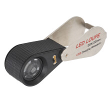 Lente di ingrandimento pieghevole 20X con LED e luci UV, portatile, ricaricabile