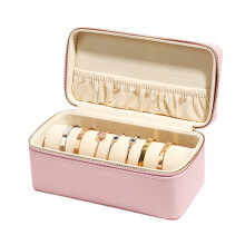 Elegante 2-laags sieradendoos met afsluitbare PU lederen-Roze