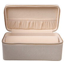 Sieradenhouder, afsluitbaar etui met kettinghaken en-Beige
