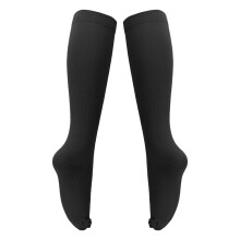 Women's Black 15‑20mmHg Zipper Compression Knee Socks XXXL