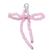 Stijlvolle snoepkleurige kralen strik Lanyard-B-stijl roze