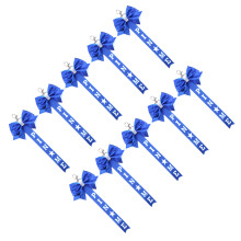 10 stks Cheerleader Thema Sleutelhanger Set Modieuze Bogen-Blauw