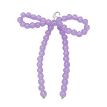 Uniek Macaron-kraalaccessoire met strikornament-Type A paars