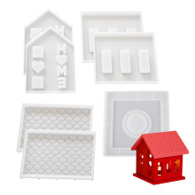 Huisvormige kandelaar mal 3D Home House- Zevendelige set