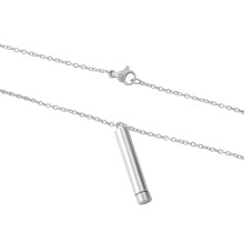 Roestvrij stalen crematie sieraden cilinder hanger-Zilver