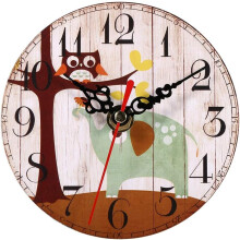 Reloj decorativo de madera natural para interiores, estilo retro, construcción duradera, pantalla analógica de fácil lectura para decoración de